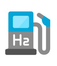 H2 (hydrogen) fuel station vector icon illustration
